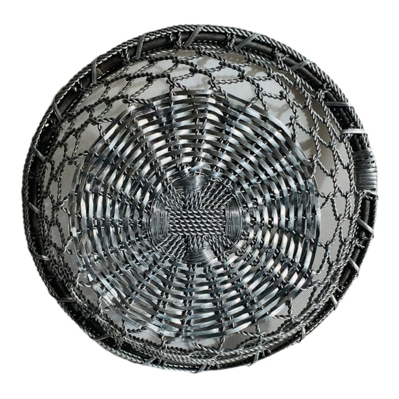 VNTG Bread Basket Silver Metal Intricate Weave Wire Fruit Basket Serving Basket - Picture 4 of 7